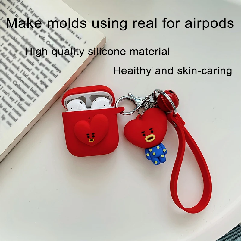 BX 3d animovaný silikónová slúchadlá do uší prípadoch pre airpod puzdro populárne roztomilý s keychian náhradné obaly na airpods pro 1 2