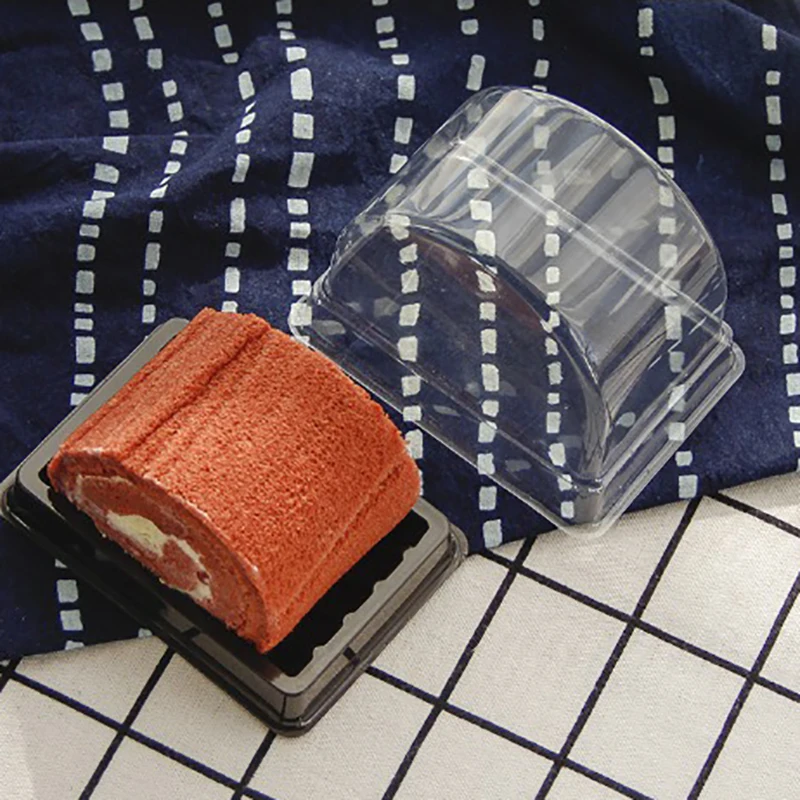Cake Box Balenie Swiss Roll Transparentné Prípade Jednorazové Psík Taška Pečenie Nástroje Západnej Dezert Kontajner Pečivo PP obale