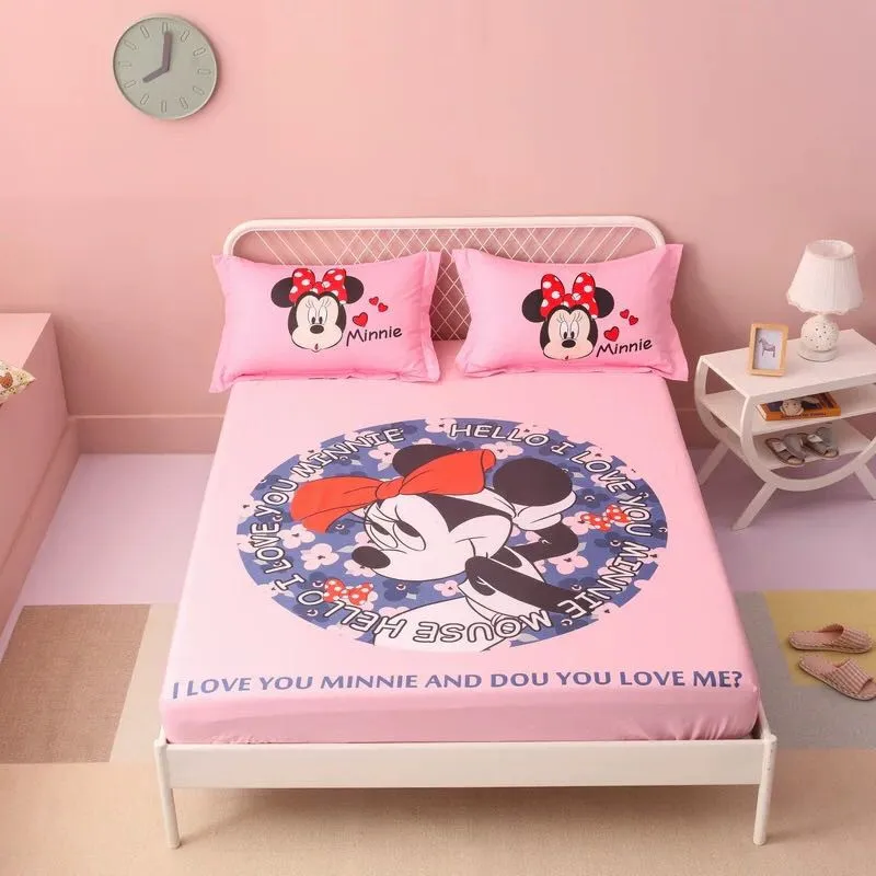 Cartoon Mickey Mouse Vybavené List Matrac Kryt posteľnú Bielizeň Posteľ List S Elastické Kapely Dvojité Queen Size Bedsheet 180X200CM