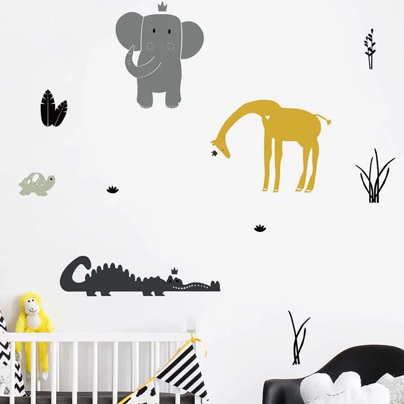 Cartoon Zvierat Nálepky na Stenu detské detská Izba Dom Dekorácie Odstrániteľné Tapety Obývacia Izba, Spálňa nástenná maľba Slon Nálepky