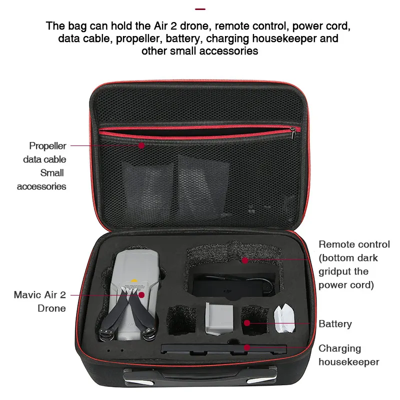 Cestovné Účtovná Pack Taška pre DJI Mavic Vzduchu 2 Drone Príslušenstvo veľkokapacitný Úložný Paketové Shockproof Ramenný Ochranné puzdro