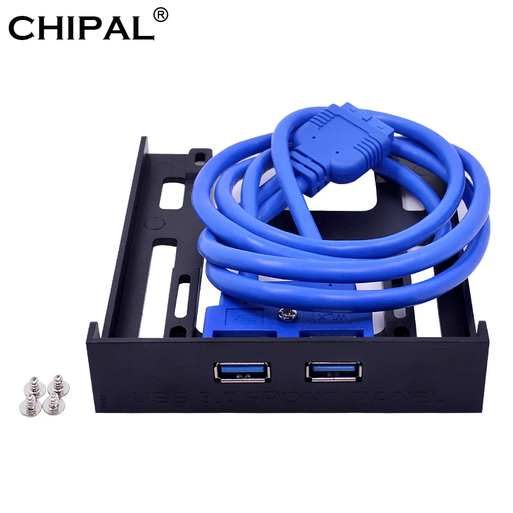 CHIPAL 2 Port USB 3.0 Prednom Paneli Káblového Adaptéra 5Gbps 20kolíkový USB3.0 Hub Plastové Rozšírenie Konzola pre PC Desktop 3.5