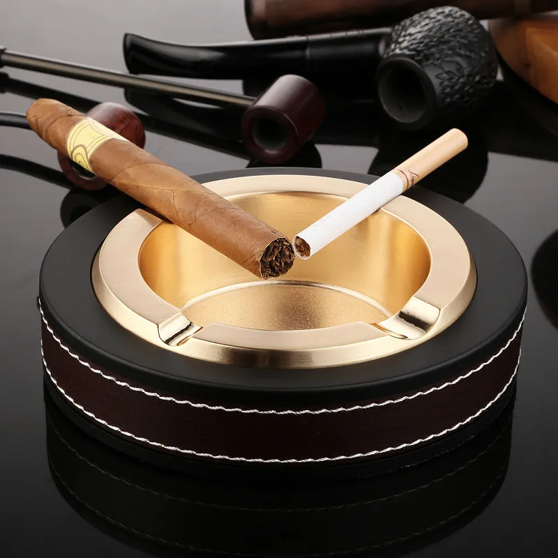 Cigaru Popolník Domov Módne Kože Kovové Luxusné Odolnosť Voči Korózii Vrecku 4 Cigár, Tabaku, Cigariet Popolníka