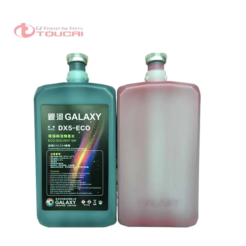 CMYK 4 Fľaše / set Galaxy UD DX5 Eco solventná atrament pre dx4 dx5 hlavu tlačiarne galaxy dx5 atrament