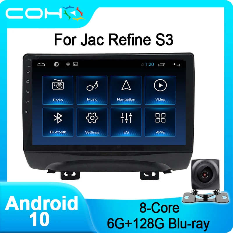 COHO Pre Jac Upraviť S3 Auto Multimediálny Prehrávač Stereo Rádio Android 10.0 Octa-Core 6+128G