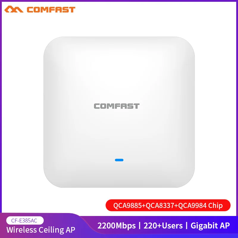 COMFAST CF-E385AC Gigabit Strop, Bezdrôtové 2200Mbps 802.11 ac wifi router Indoor AP pre Gigabit Výkonný wifi Podpora 220+ Používateľov