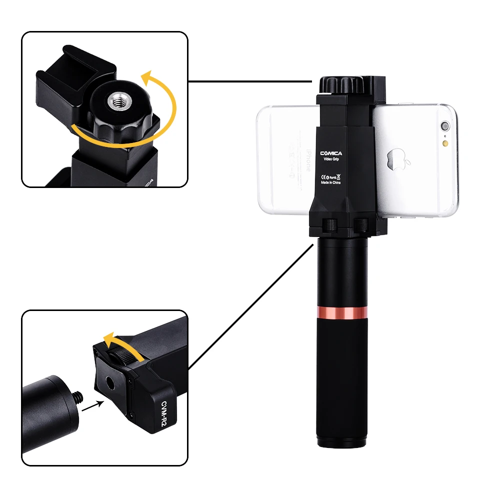 Comica CVM-R3 CVM-R2 Smartphone Video Plošinu Strane Rukoväť Stabilizátor Kit pre iPhone X 8 7 6 Plus pre Samsung Huawei