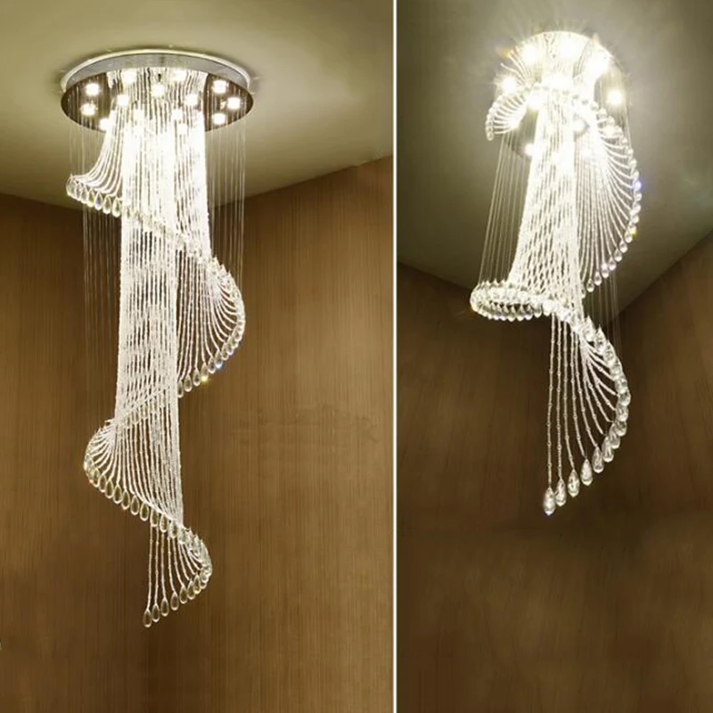 Crystal Miestnosti Svetlá K9 Špirála K9 Krištáľový Luster Európskej Moderné Tvorivé LED Luster Lampa Hotel Villa