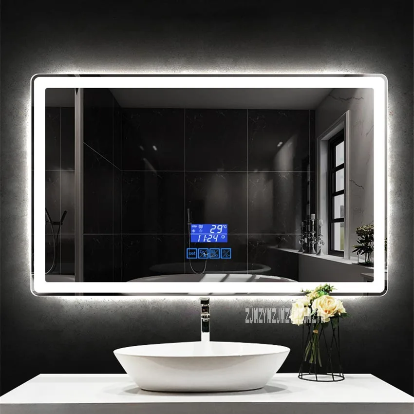 CTL305 Smart Mirror Zaoblený Roh Stenu Kúpeľňa Zrkadlo LED HD Dotykový Spínač Výbuchu-dôkaz Anti-fog Zrkadlo 750*1000mm