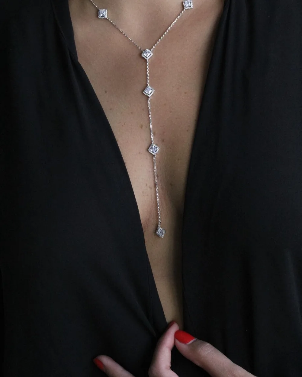 Cz Dlhý Náhrdelník pre Ženy Móda Simulované AAA cubic zirconia cz Šperky bling nádherné Náhrdelníky & Prívesky Bijoux Femme