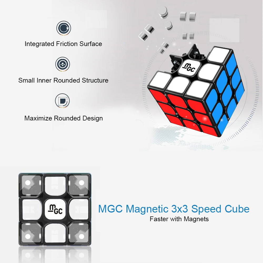D-FantiX Yj MGC 3x3x3 Magic Cube Magnetické 3x3 Rýchlosť Kocky Black Core Puzzle, Hračky, Darčeky pre Deti, Dospelých Profesionálne Cube Game