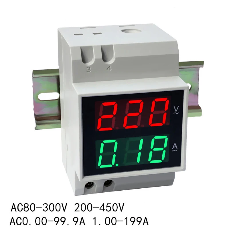 D52-2042 AC 200-450V zabudovaný externý železničnej typ AC LED duálne zobrazovanie voltmeter ammeter napätie ammeter 100A 200A