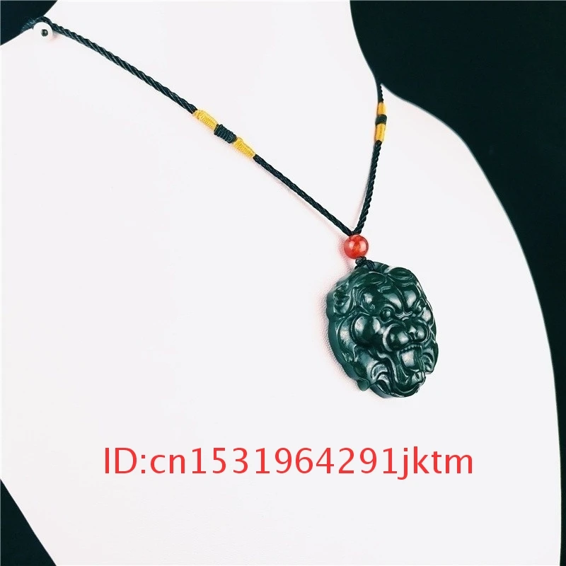 Darčeky Náhrdelník Vyrezávané Módne Lev Amulet Šperky Kúzlo Muži Ženy hlavu Hetian Prívesok Prírodné Čínskych Jade pre Jadeite