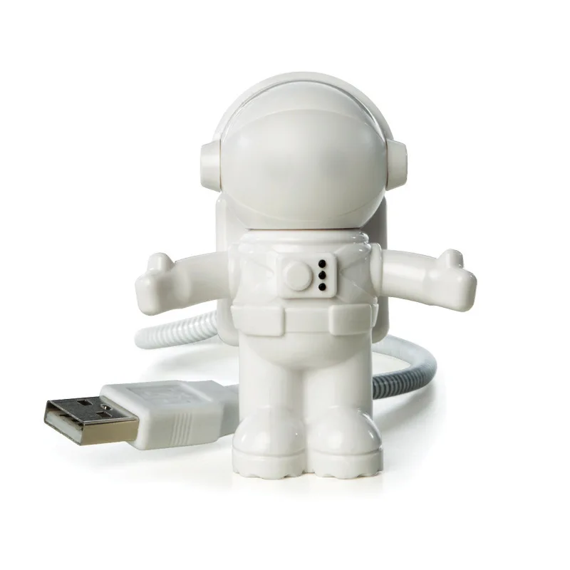 DC 5V Biele Flexibilné Spaceman Astronaut USB, Nastaviteľné LED Nočné Svetlo Pre Počítač, Notebook Čítanie Prenosná lampa Stolná Svetlo