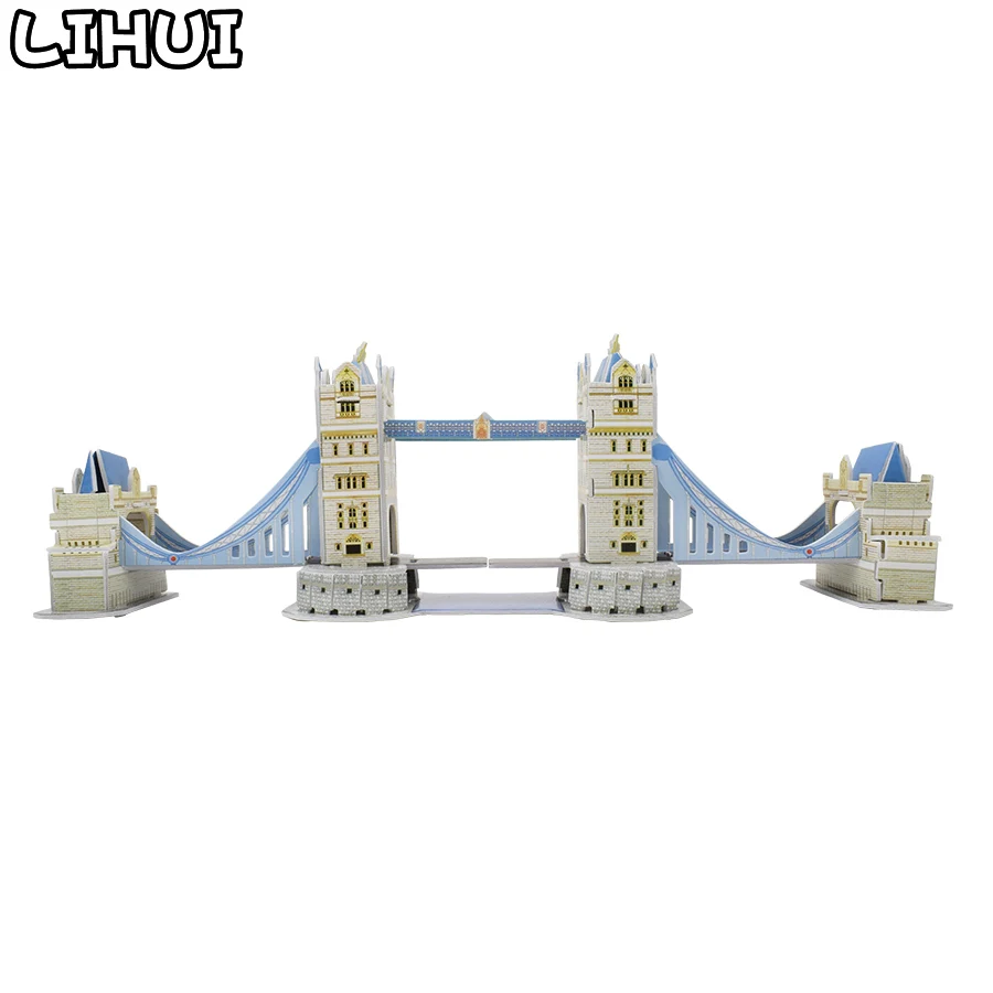 Deti Hračky London Tower Bridge 3D Puzzle Kartón Papiera Montované Budovy Model Hračky pre Deti Svete Suvenír DIY Vtipný Darček