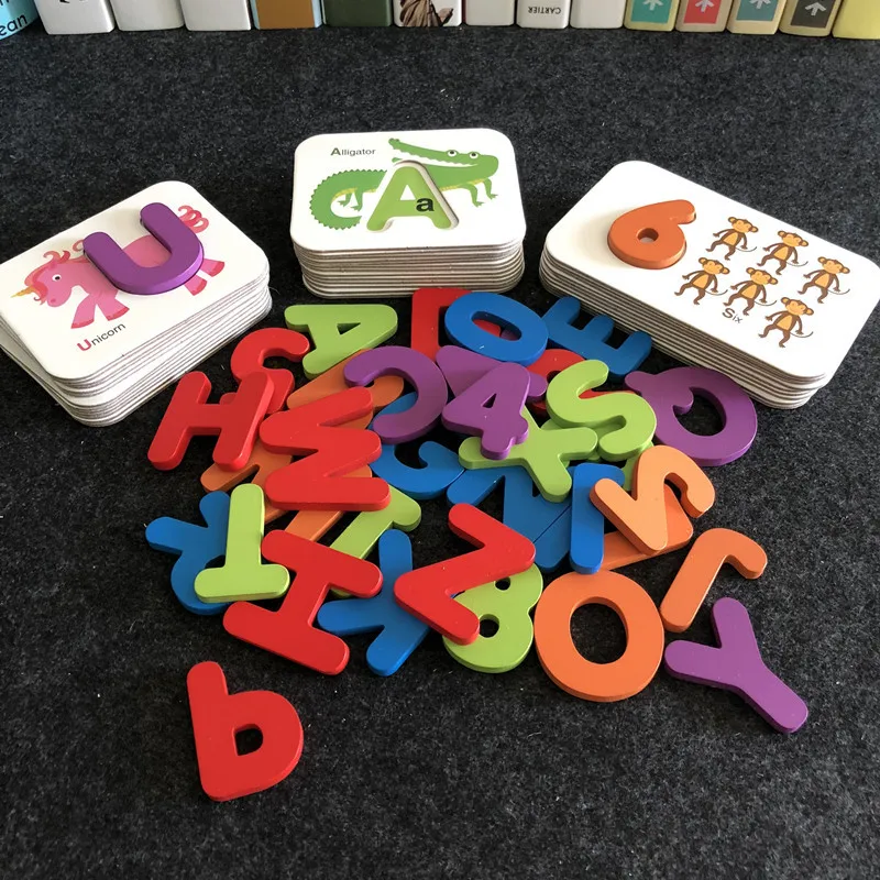 Detské Kognitívne Učebné Pomôcky deti Rozpoznávať Písmená Zodpovedajúce Karty Baby Kartu Raného Vzdelávania Puzzle Puzzle Zápas Skladačka