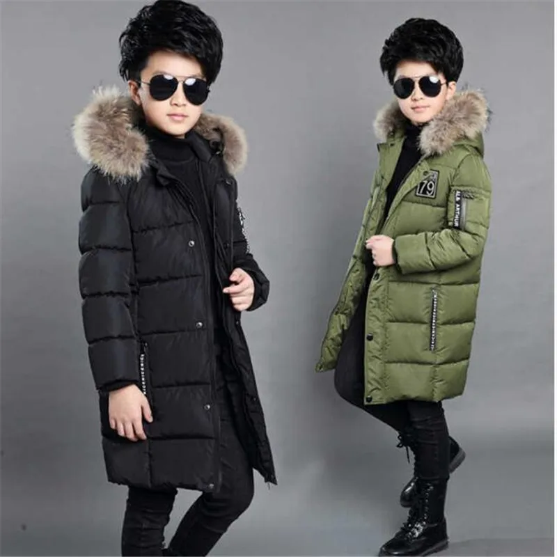 Detské oblečenie chlapec zimný kabát dlhý oddiel Zahustiť 2018 nový detí bavlnená bunda Vysoko kvalitné ručne-čalúnená bavlna