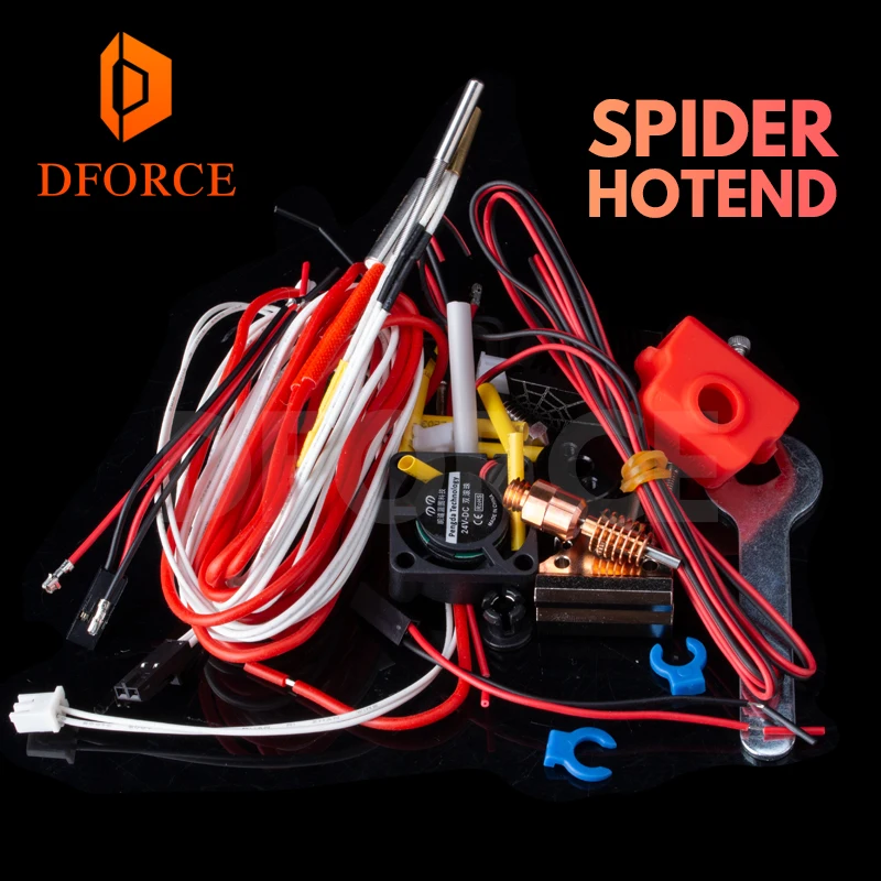 DFORCE Spider Hotend Super presnosť 3D tlačiarne lisovania hlavu Kompatibilný s MQ Hotend adaptér TITAN BMG VYTLÁČACIE