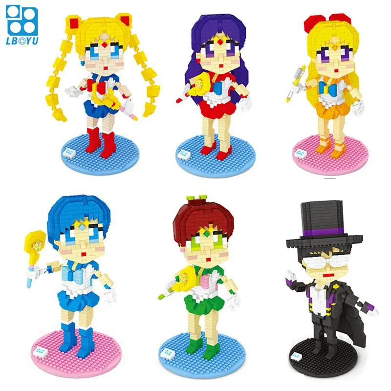 Diamond Blokov Sailor Moon Aukcie Obrázok Juguete Micro Bloky DIY Budovy Hračka Vzdelávacie Hračky Anime Deti Hračky pre Dievčatá Dary