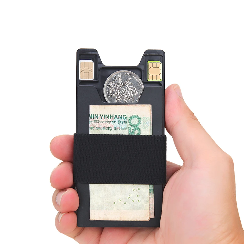 DIENQI Slim Metal Peňaženka pre Mužov Tenké Kreditnej Karty Držiteľ Muž Kabelku Minimalistický Mince SIM Prípade Rfid Business Mini Magic Karty Peňaženky