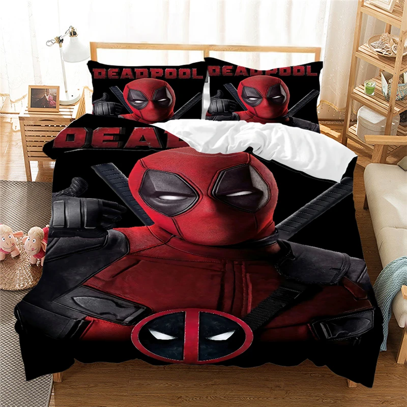 Disney Deadpool posteľná bielizeň Nastaviť Perinu obliečka na Vankúš bytový Textil Dospelých Detí Darček Kráľovná King Size Postelí Nastavenie (NIE List)