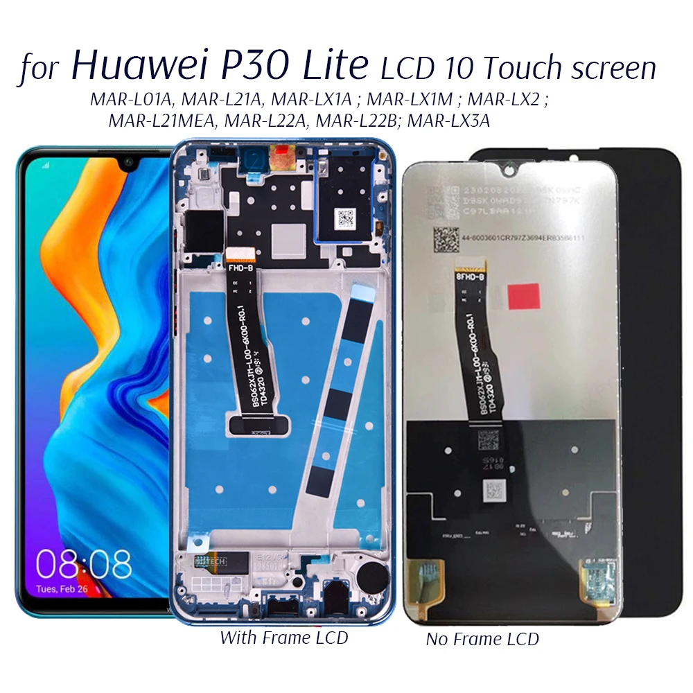 Displej Pre Huawei P30 Lite MAR-LX1M LX1A LX2 L21MEA LX3A LCD Displej 10 Dotykový Displej Náhrada Za P 30 Lite LCD Displej