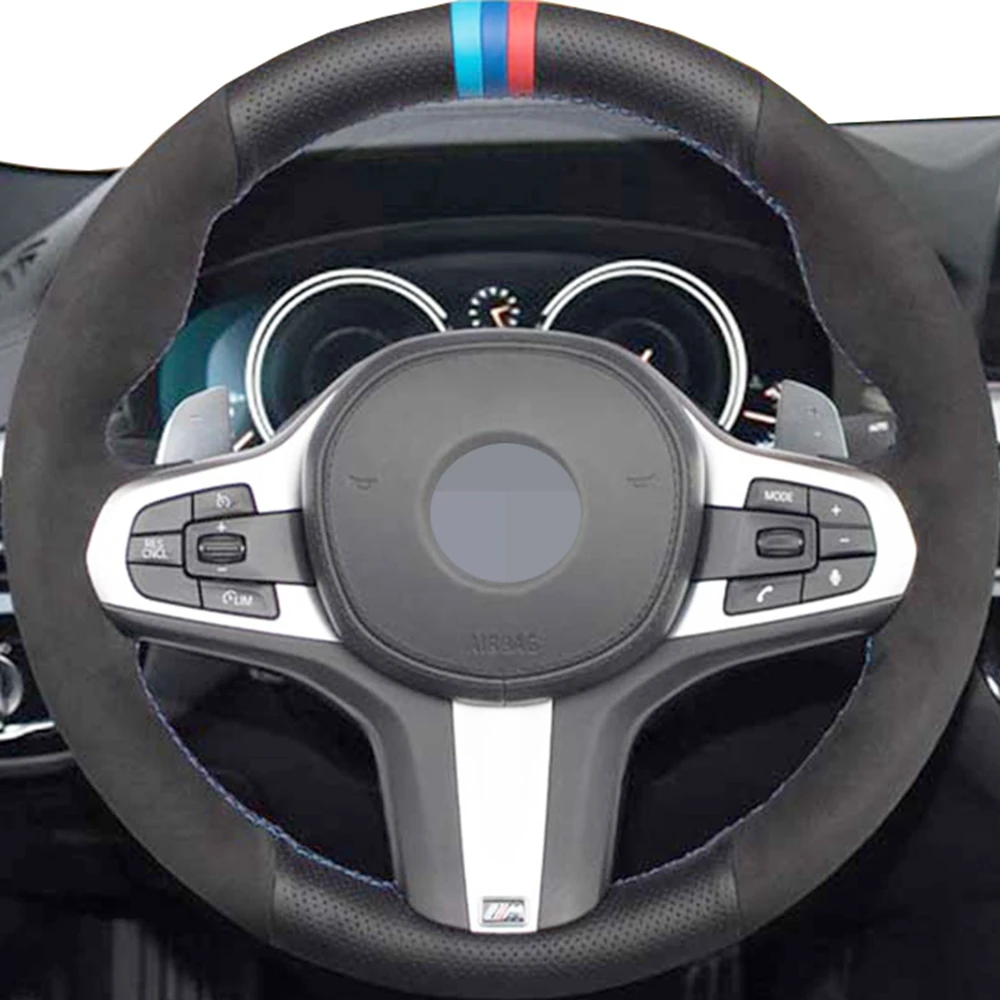 DIY Ručne šité Čierny Semišový Auto Volant, Kryt Na BMW M Športový G30 G31 G32 G20 G21 X3 G01 X4 G14 G15 g16, ansel G02 X5 G05