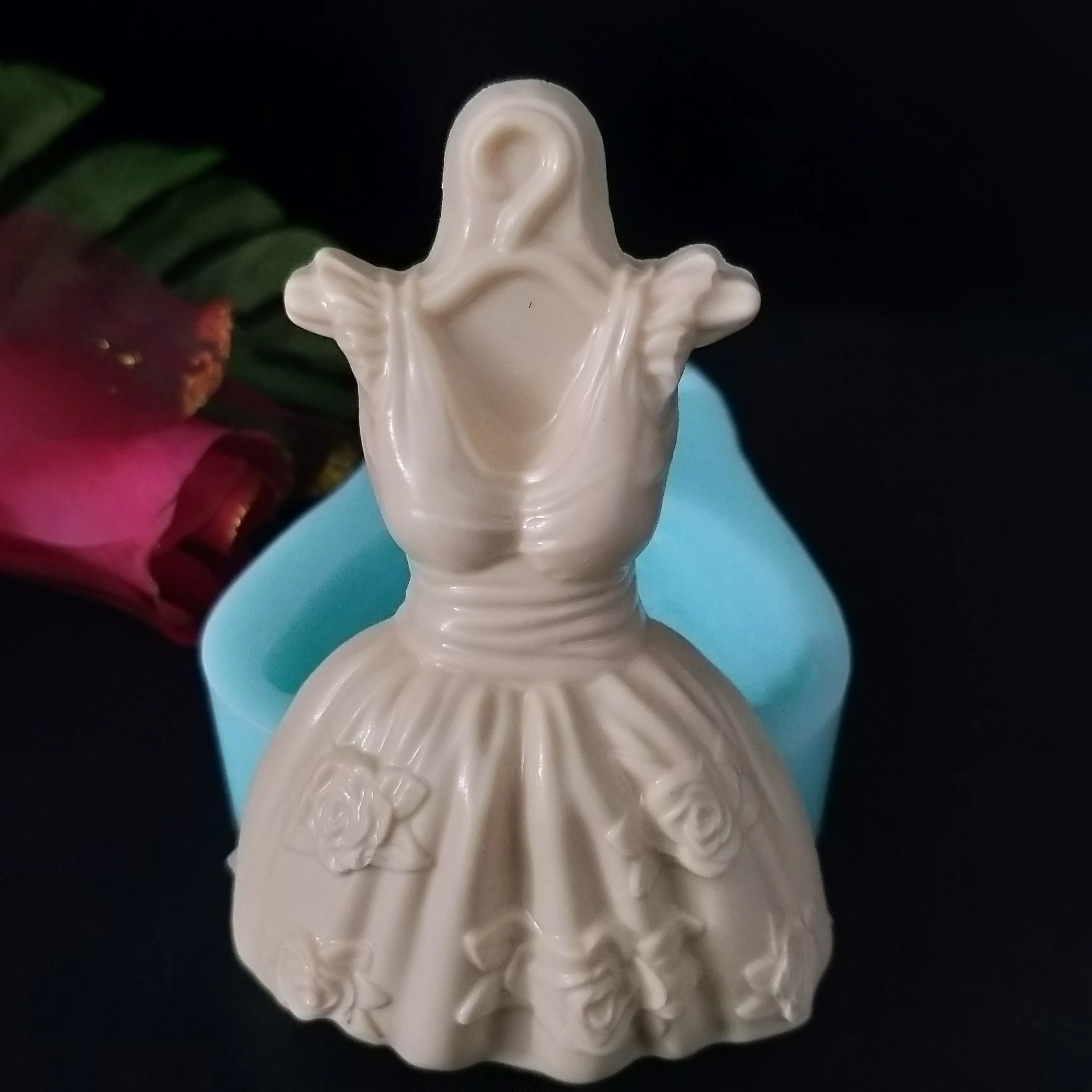 DIY Silikónové Fondant Formy 3D Princezná sukne, šaty Formy Mydlo Robiť svadobnú tortu dekorácie nástroje živice hliny sviečka plesní