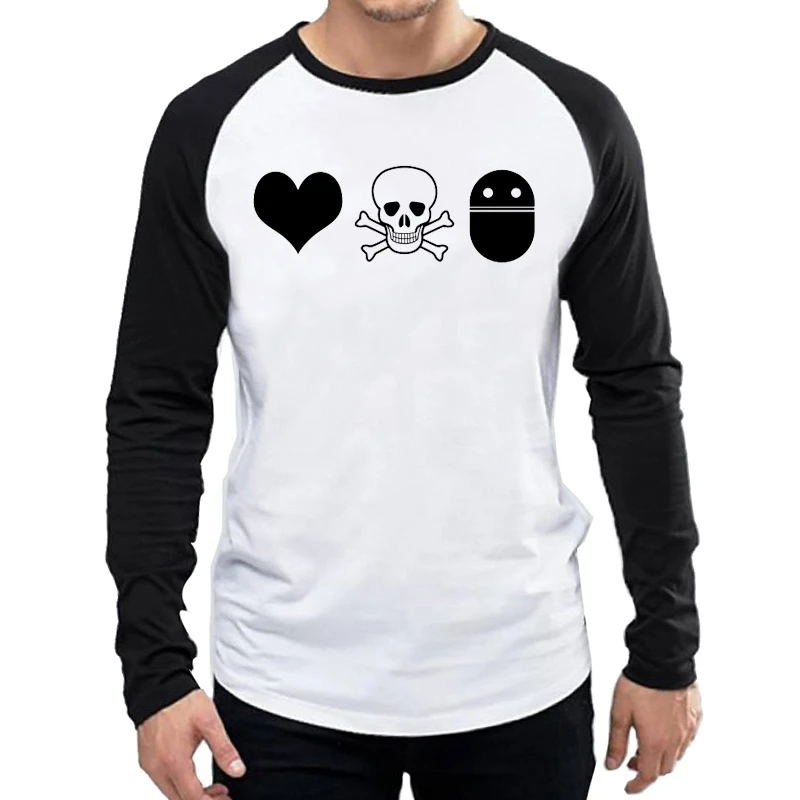 Dlhý Rukáv Láska Smrť Roboty T Shirt Módne Pánske Láska Smrť Roboty Logo T-shirt Topy Tees tričko Black Full Rukáv Oblečenie