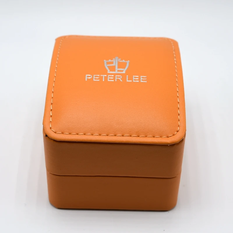Doprava zadarmo PETER LEE Značky Módne Luxusné Orange Kožené Hodinky Box S Vankúš Package Prípade, Hodinky, Šperky Skladovanie Darčekovej krabičke