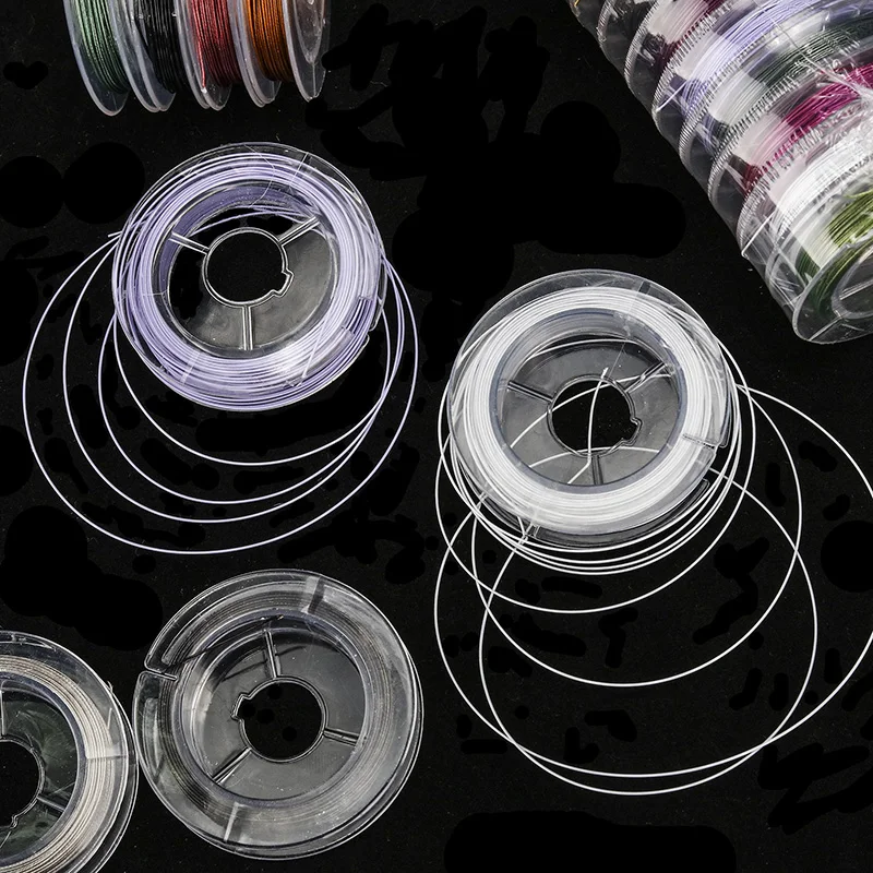 Drôt pre módne doplnky, 0.38 mm 0.45 mm Farba oceľový drôt, DIY, malé roll balík, jeden valec, 10 m, 10 farieb, jeden barel