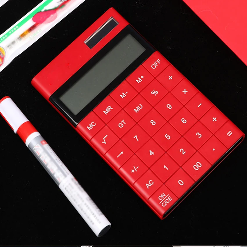 Dual-power tablet kalkulačka, 12-miestny displej / veľký displej / späť klip môže byť upravená / tenký a ľahký kalkulačka pre office