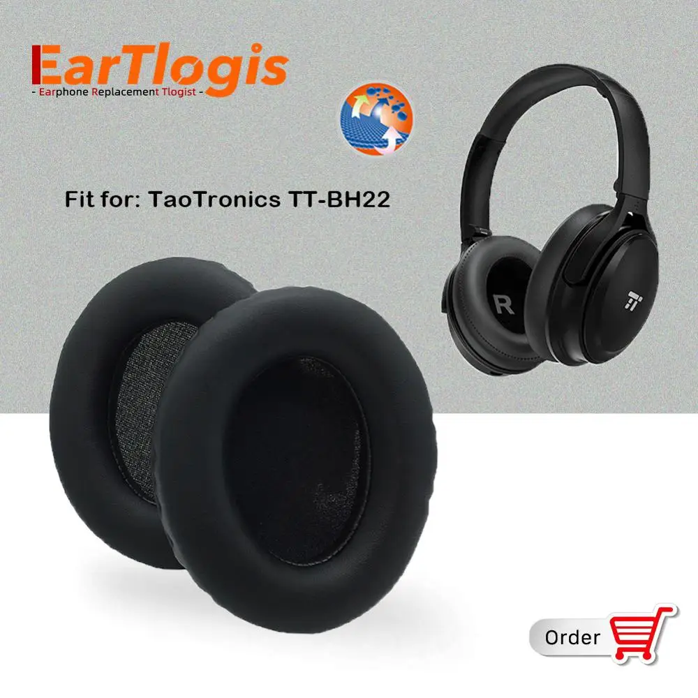 EarTlogis Nahradenie mušle slúchadiel pre Taotronics TT-BH22 Headset Časti Earmuff Kryt Vankúš Poháre Vankúš