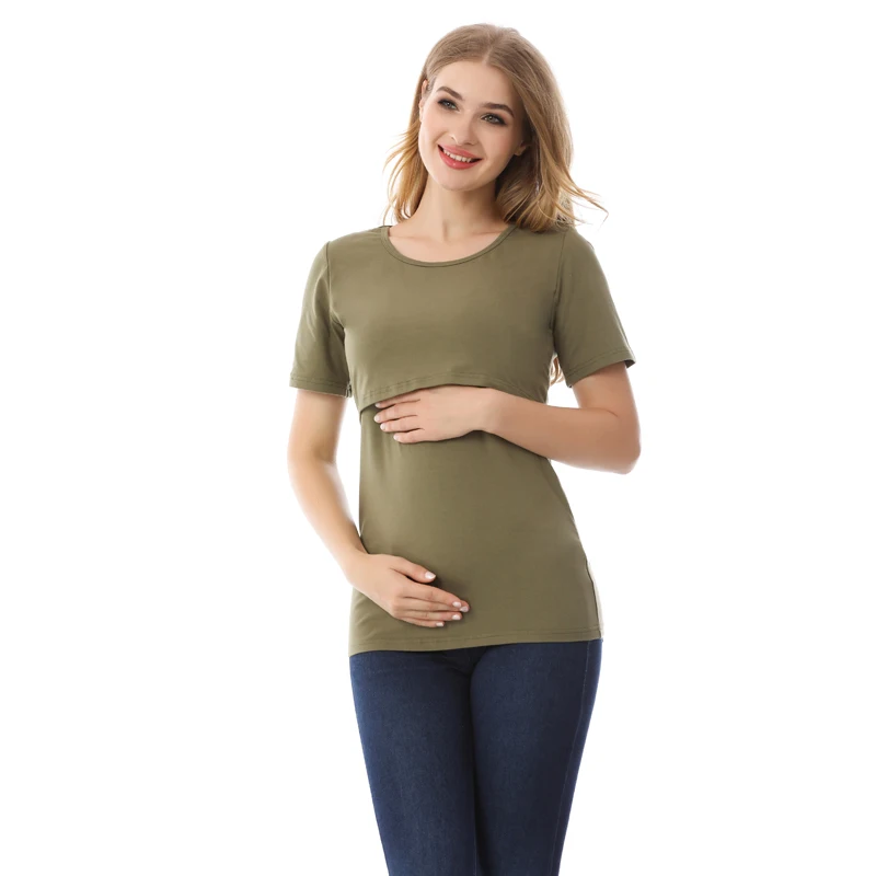 Emócie Mamičky, Krátky Rukáv Voľné Materskej Laktácie Oblečenie Dojčenie T-Shirt Tehotenstva Topy pre tehotné ženy Summe Čaj