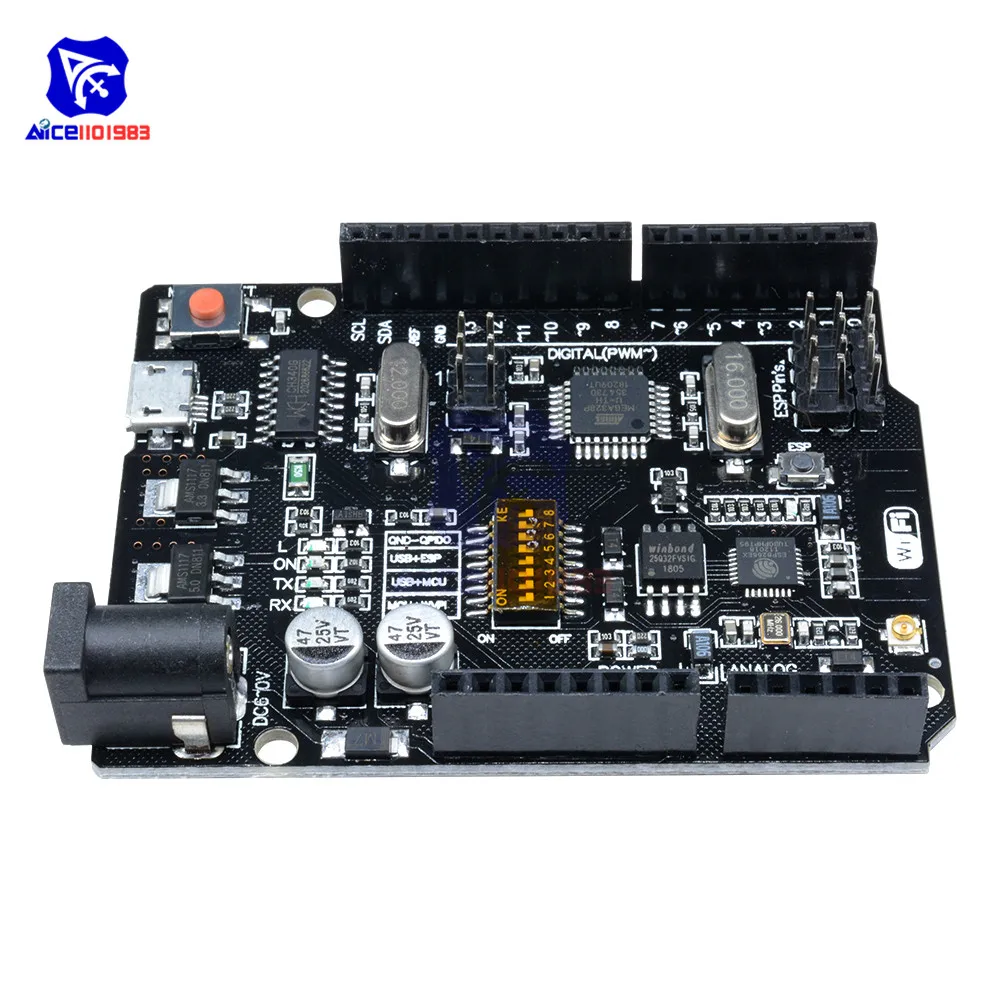 ESP8266 WiFi Modul, 32MB, USB Converter TTL CH340G CH340 ATmega328P ATmega328 pre Arduino Nodemcu UNO R3 JEDEN Expansion Module