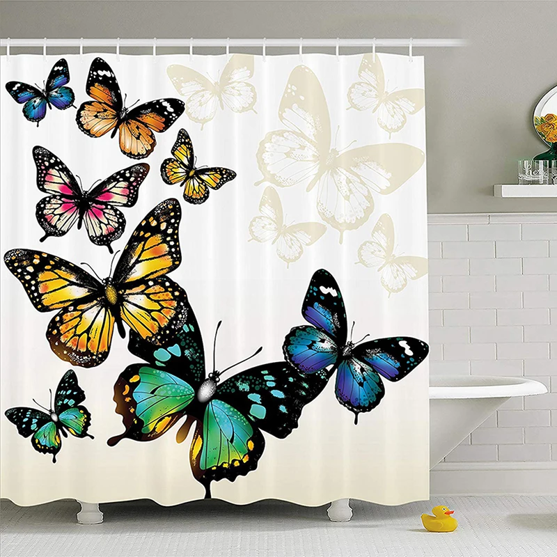 Európsky Štýl Butterfly Tlač Sprchový Záves Kúpeľňa Nepremokavé Mildewproof Polyesterových Tkanín Sprchový Záves Pre Home Decor