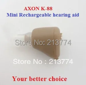 Expresná doprava zadarmo 50pcs/veľa kvalitných AXON K-88 nabíjateľná zvukový zosilňovač ITE sluchadla andifono para sordos