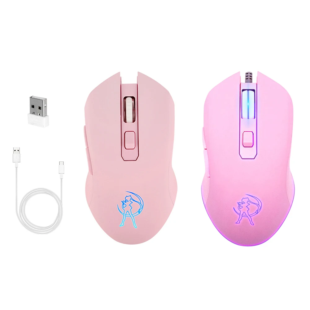 Farebné Podsvietenie USB Káblové pripojenie Bezdrôtovej Myši, PC Počítač Roztomilý Herných Myší Ergonomická Myš Pre Notebook Zvuk z PC Silent Mouse