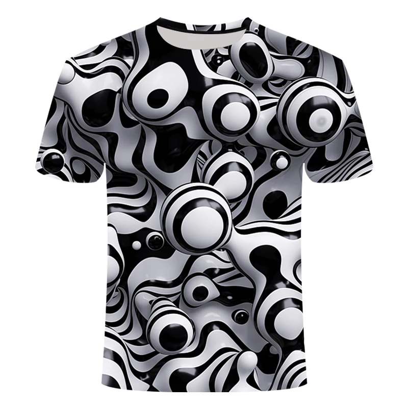 Fashion tričko Mužov 2019 letné nový príliv značky Black a white kamufláž 3D tlač T-shirt krátkym rukávom pánske oblečenie S-6XL