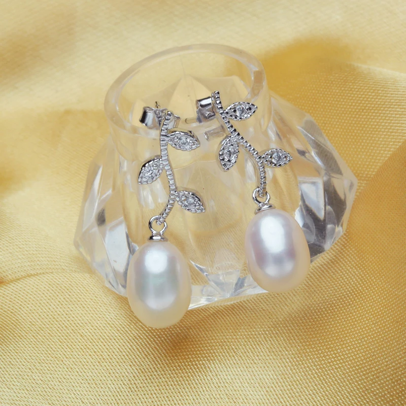 FENASY Prírodné Pearl náušnice Perly Šperky Choker pre Ženy Ležérny Štýl 2017 Šperky 8-9mm Pearl Kúzlo Bohemia náušnice