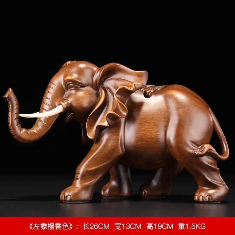Feng Shui Elegantné Slon Živice Socha Šťastie, Bohatstvo Figúrka Remesiel Ozdoby Darček pre Home Office Desktop Dekorácie