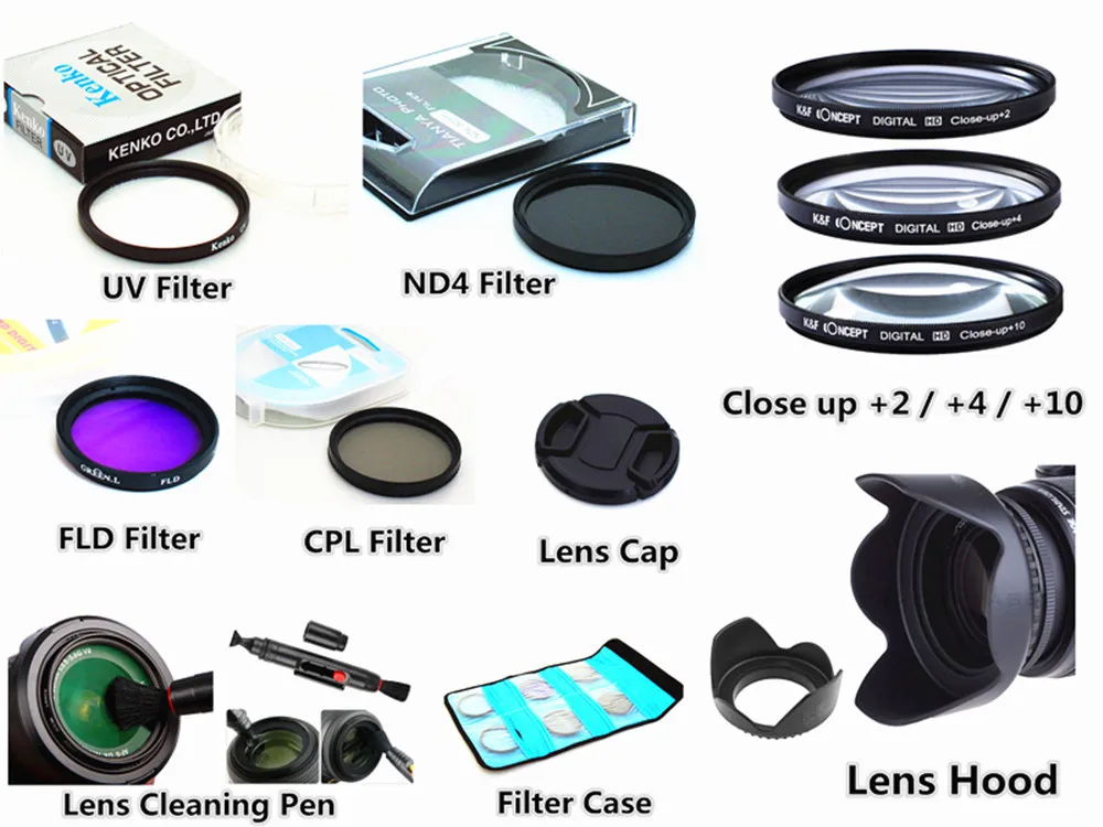 Filter UV CPL MODIFIKÁCIA ŽÚ4 Close up + clona + Spp + Čistiace Pero pre Nikon D3400 D3500 D5600 w/ AF-S DX NIKKOR 18-55mm f/3.5-5.6 G