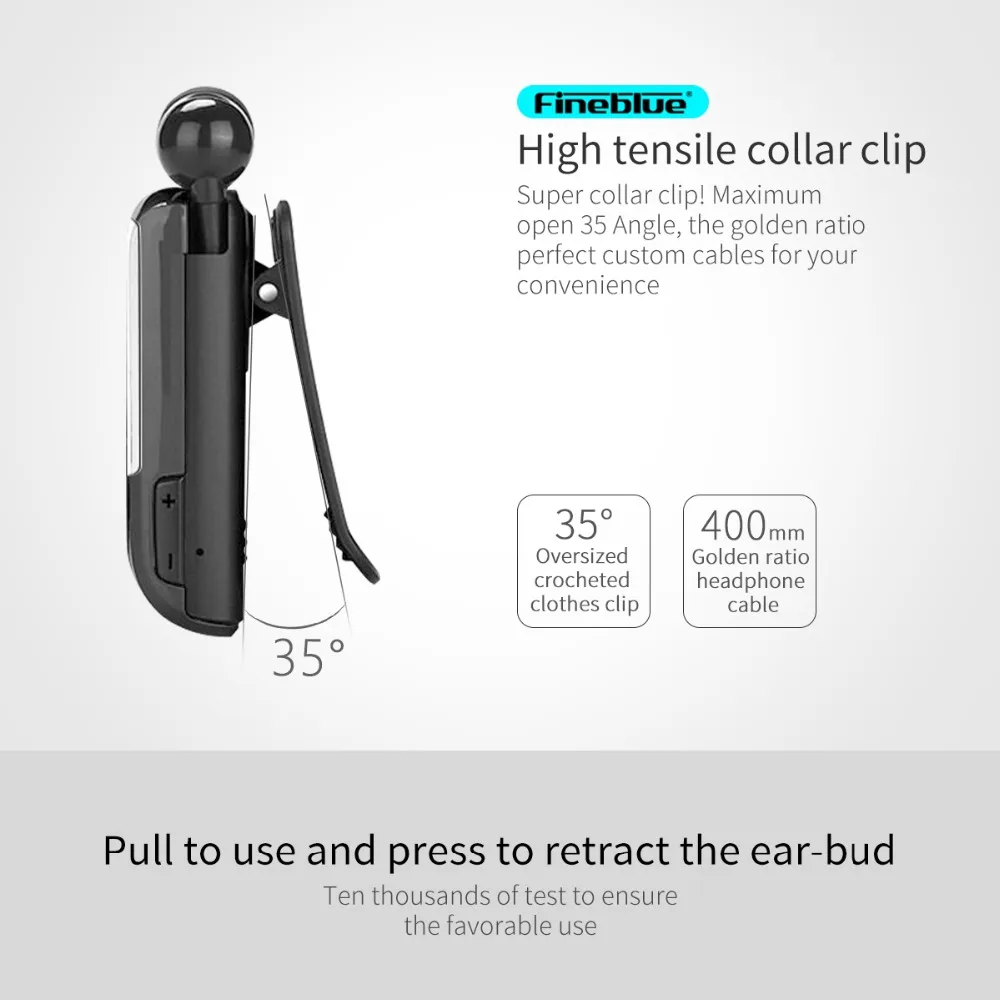 FineBlue F960 Business Bluetooth Slúchadlá S Mikrofónom Pripomenúť Vibrácií Nosenie Klip Športové Bežecké Headset Pre iPhone 12 Xiao