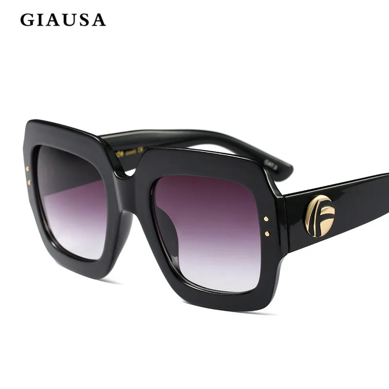GIAUSA Ženy Čierny Štvorec Nadrozmerné Luxusné Značky Slnečné Okuliare Dámy Veľkého Rámu Farebné Slnečné Okuliare Žena Oculos UV400