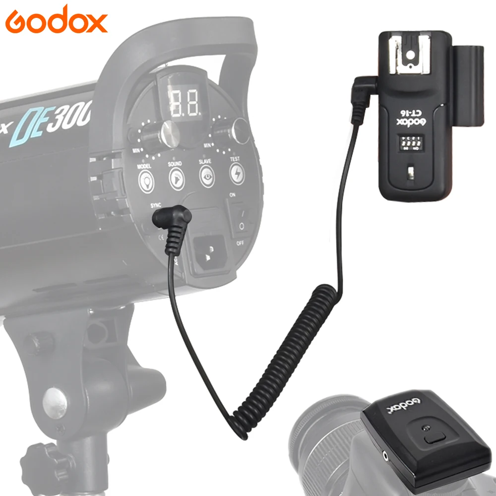 Godox CT-16 16 Kanálov Bezdrôtový Video Flash Trigger Vysielač + Prijímač Nastavený pre Canon Nikon Pentax Flash Studio