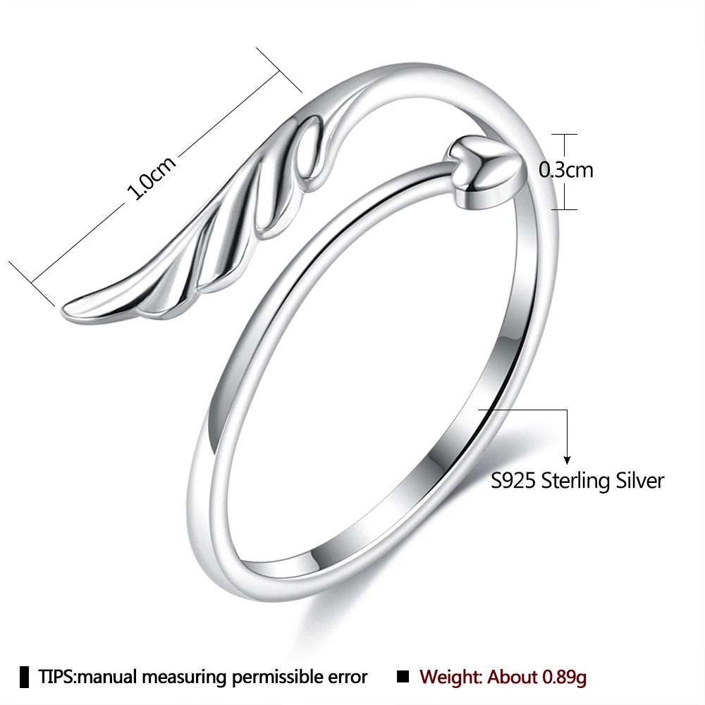 GOMAYA Romantický 925 Sterling Silver Jednoduchý Minimalistický Otvorte Nastaviteľné Prst Prstene Pre Ženy Výročie Jemné Ženské Šperky