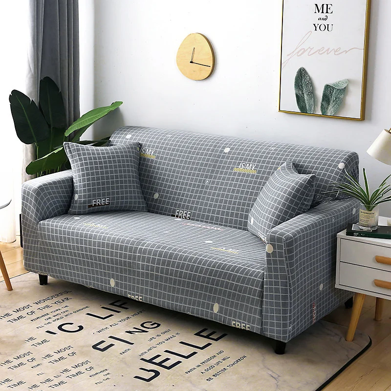 Grid Vzor Obývacia izba domov gauč kryt polyesterových vlákien moderných elastických rohová sedačka kryt, kryt sedadla 1/2/3/4 sedadla