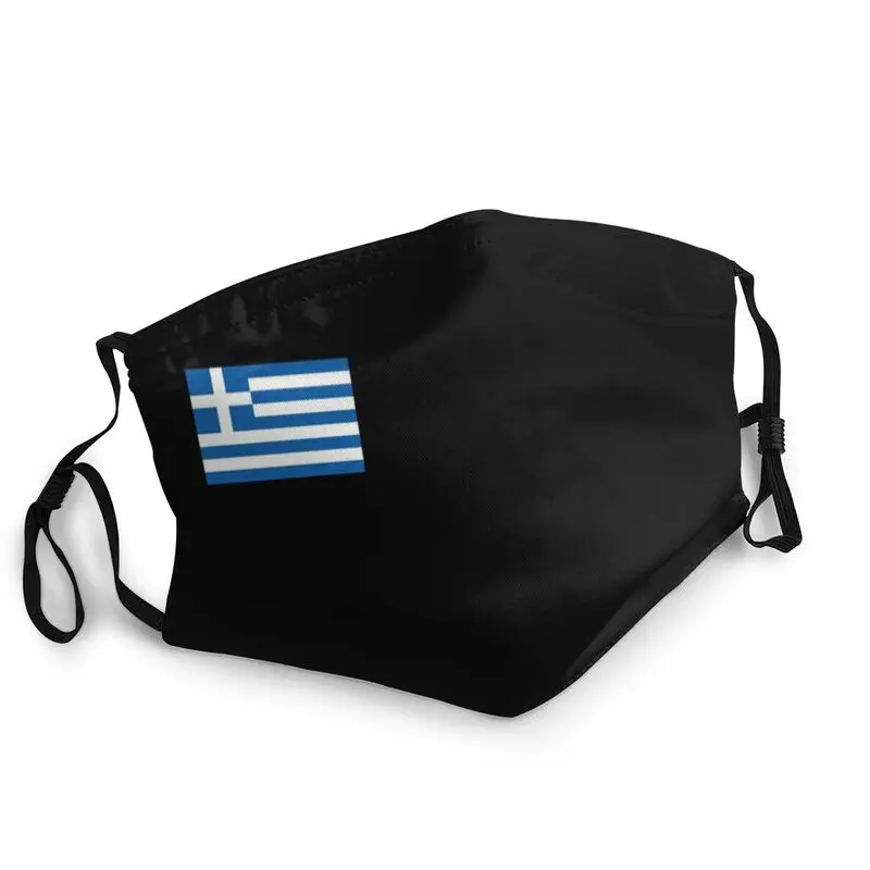 Grécka Vlajka Opakovane Unisex Dospelých Masku Na Tvár Fashion Klasický Dizajn Anti Hmla, Prach Ochranný Kryt Respirátor Úst Utlmiť