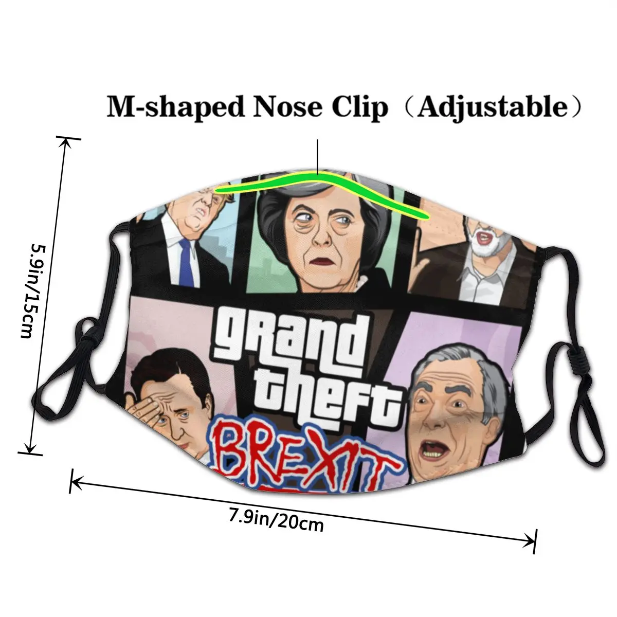 GTA Grand Theft Brexit Trump Non Jednorazové Vytlačené Úst Masku na Tvár Vetru, Chladu Dôkaz Polyester ochranný Kryt Respirátor