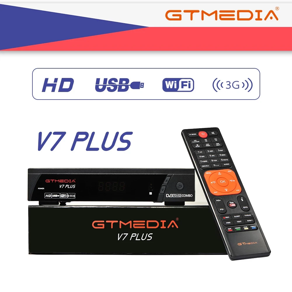 GTMEDIA V7 PLUS Kombinovaný dvb-t2, dvb-s2 1080P Full HD, DVB-S/S2+T/T2 Podporu H. 265 AVS+ a PowerVu DRE & Biss kľúč Bez Aplikácie